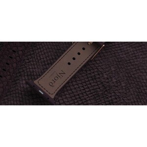 Correa para reloj Njord Eldur SL14123 - 1 - Violeta - Silicona, Acero Inoxidable, Cuero Vegetal, Cuero de salmón
