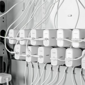 Rocstor Volt C42 Pre-Wired Charging Cart with Intelligent Power Charging 65W - 3 Shelf - 3 Drawer - Push Handle Handle - 4