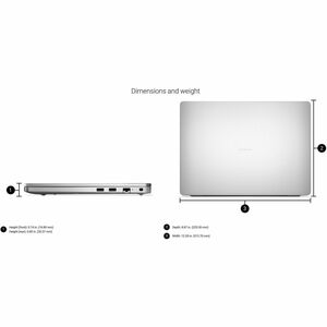 Ordinateur Portable - Dell Pro 14 PC14250 - Écran 35,6 cm (14") - Full HD Plus - 60 Hz - Intel Core Ultra 7 265U - Technol