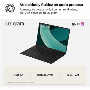 LG gram 17Z90T-G 17Z90T-G.AD8BB 43.2 cm (17") Notebook - WQXGA - Intel Core Ultra 7 255H - 32 GB - 2 TB SSD - Black - Inte