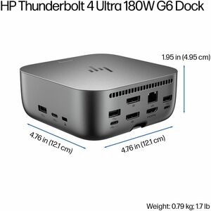 HP Ultra G6 Thunderbolt 4 Docking Station for Desktop PC, Mobile Workstation - Charging Capability - 230 W - TAA Compliant