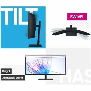 Samsung ViewFinity S6 S34C650VEE 34" Class Webcam UW-QHD Curved Screen LCD Monitor - 21:9 - Black - 34" Viewable - Vertica