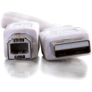 C2G 9.8ft USB to USB B Cable - USB A to USB B - USB 2.0 - White - M/M - Type A Male - Type B Male - 10ft - White