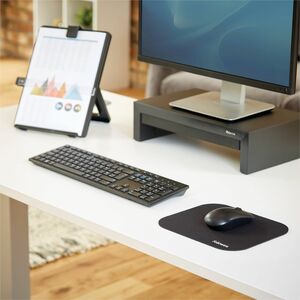 Fellowes Mouse Pad - Black - 0.13" x 9" x 8" Dimension - Black - Polyester - Scratch Resistant - 1 Each