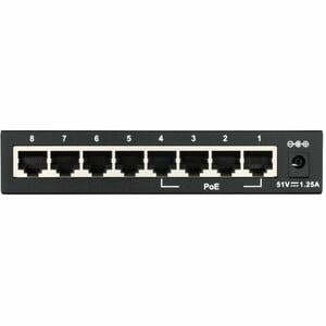 D-Link DES-1008PA 8-Port 10/100 Unmanaged Metal Desktop Switch with 4 PoE Ports - 8-Port 10/100 Unmanaged Metal Desktop Sw