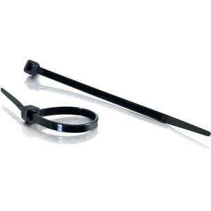 C2G 6" Cable Tie - Cable Tie - Black - 100 Pack - TAA Compliant