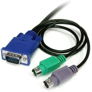 StarTech.com Ultra Thin KVM Cable - First End: 1 x 15-pin HD-15 - Male, 1 x 6-pin Mini-DIN (PS/2) - Male - Second End: 1 x