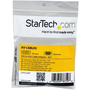 StarTech.com Display adapter - DVI-I (M) - HD-15 (F) - 1 x HD-15 Female - 1 x DVI-I Male Video