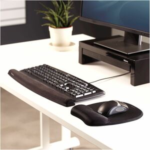 Fellowes Memory Foam Mouse Pad/Wrist Rest- Black - 1" x 7.94" x 9.25" Dimension - Black - Memory Foam - Wear Resistant, Te