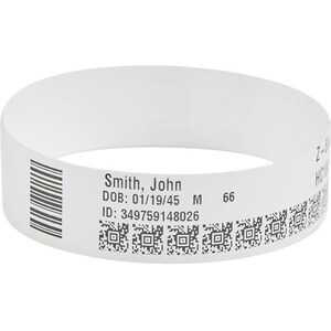 Zebra Wristband Polypropylene 1 x 11in Direct Thermal Zebra Z-Band Direct 1 in core - 1" Width x 11" Length - Permanent Ad