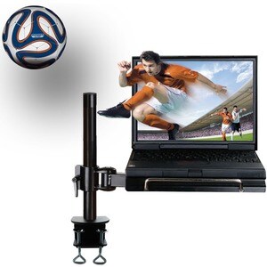 Newstar Desk Mount (clamp) for Laptop, Height Adjustable - Black - Height Adjustable - 25.4 cm to 55.9 cm (22") Screen Sup