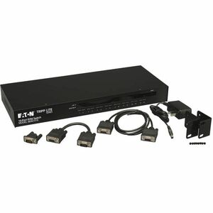 Eaton Tripp Lite Series 16-Port 1U Rack-Mount USB/PS2 KVM Switch with On-Screen Display - 16 x 1 - 16 x HD-15 - 1U - Rack-