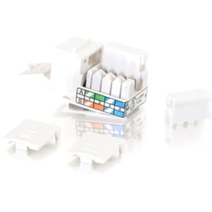 C2G 90° Cat5E RJ45 UTP Keystone Jack - White - RJ-45, 110-punchdown