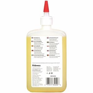 Fellowes Powershred® Shredder Oil - 12 Oz. Bottle - 12 fl oz - Light Amber