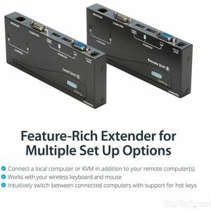 StarTech.com USB VGA KVM Console Extender over CAT5 UTP (500 ft) - Operate a USB & VGA KVM or PC up to 500ft away as if it