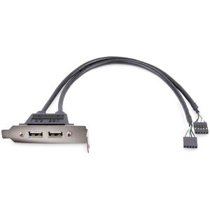 StarTech.com 2 Port USB A Female Low Profile Slot Plate Adapter - Add two external USB 2.0 ports to your small form factor