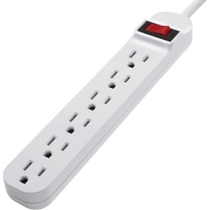 Belkin 6 Outlet Power Strip - 5 foot cord - White - 6 x AC Power - 5 ft Cord - 24 A Current - 125 V AC Voltage - 1875 W