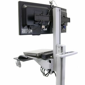 Ergotron Neo-Flex Computer Trolley - 20.87 kg Load Capacity - 4 Casters - Aluminium - Grey - 55.9 cm (22") Screen Supported