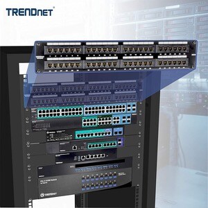 TRENDnet 48-Port Cat6 Unshielded Patch Panel, Wallmount Or Rackmount, Compatible With Cat3,4,5,5e,6 Cabling, For Ethernet,
