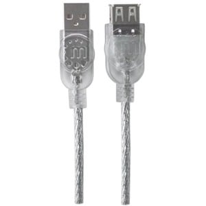 Manhattan Cable USB V2.0 Ext. 4.5M Plata - Cable for Impresora, Teclado, Computador, Dispositivo periférico - 480Mbit/s - 