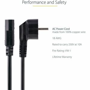 StarTech.com 6 ft 2 Prong European Power Cord for PC Computers - 2m (6.5ft) 18AWG (0.75mm2) flexible computer power cord w