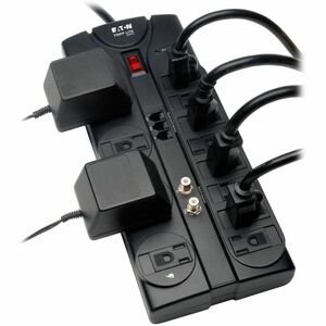 Eaton Tripp Lite Series Protect It! 12-Outlet Surge Protector, 8 ft. (2.43 m) Cord, 2880 Joules, Tel/Modem/Coaxial Protect