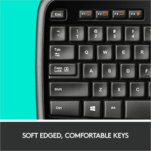 Logitech MK710 Wireless Keyboard and Mouse Combo for Windows, 2.4GHz Advanced Wireless, Wireless Mouse - USB Wireless RF 2