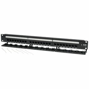 Tripp Lite 24-Port Cat6 Cat5 Patch Panel Rackmount 110 Punch Down RJ45 Ethernet 1URM - 1U, 19" Rack Width