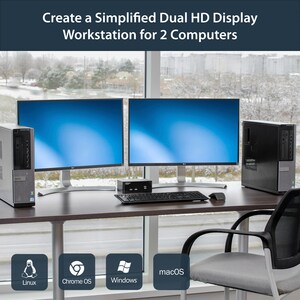 2 PORT DUAL DISPLAYPORT USB KVM SWITCH W/ AUDIO & USB HUB        IN