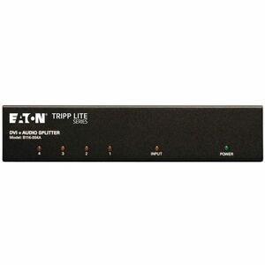 Eaton Tripp Lite Series 4-Port DVI Splitter with Audio and Signal Booster - Single-Link DVI-I, 1920 x 1200 (1080p) @ 60 Hz