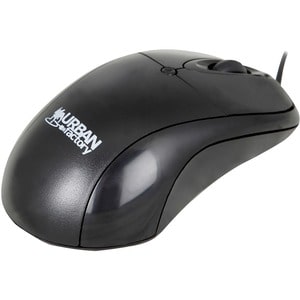 Urban Factory Crazy Mouse - USB - Black - Cable - 800 dpi - Scroll Wheel