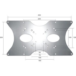 Newstar VESA Conversion Plate from VESA 75x75mm & 100x100mm to 200x100mm, 200x200mm & 400x200mm - Silver - 55.9 cm to 132.
