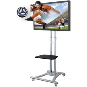 Newstar Mobile Monitor/TV Floor Stand for 27-70" screen, Height Adjustable - Silver - 68.6 cm (27") to 152.4 cm (60") Scre