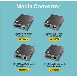 TP-LINK MC100CM - Fast Ethernet SFP to RJ45 Fiber Media Converter - Fiber to Ethernet Converter - 10/100Mbps RJ45 Port to 