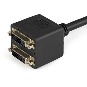 StarTech.com 1 ft DVI-D to 2x DVI-D Digital Video Splitter Cable - M/F - Connect two DVI-D displays simultaneously to a si