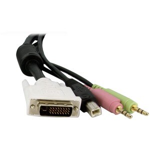 StarTech.com 6 ft 4-in-1 USB DVI KVM Switch Cable with Audio - Connect high resolution DVI video, USB, and audio all in on