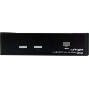 StarTech.com 2 Port DVI + USB KVM Switch with Audio - KVM switch - USB 2.0 Hub - 2 ports - 1 local user - 1U - 2 Computer(