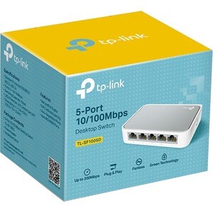 TP-Link TL-SF1005D 5 Ports Ethernet Switch - Fast Ethernet - 10/100Base-TX - 2 Layer Supported - Twisted Pair - Desktop