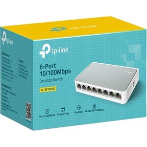 TP-Link TL-SF1008D 8 Ports Ethernet Switch - Fast Ethernet - 10/100Base-TX - 2 Layer Supported - Twisted Pair - Desktop, W