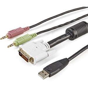 StarTech.com Câble KVM de 1.80m USB DVI 4 en 1 avec Prises Audio et Micro - Cable for Commutateur KVM, Clavier/Souris -  x