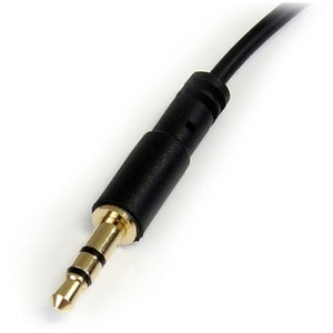 StarTech.com 3 ft Slim 3.5mm to Right Angle Stereo Audio Cable - M/M - Right angle slim 3.5mm cable for mobile audio devices