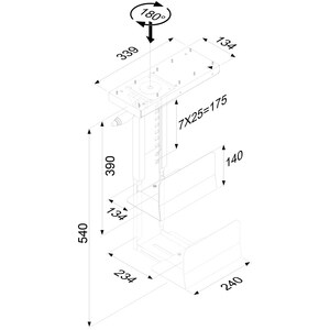 Neomounts CPU-D250BLACK CPU CPU Holder - Vertical - 540 mm x 230 mm x - Black - 30 kg Load Capacity