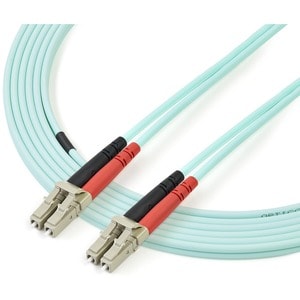 StarTech.com 2m (6ft) LC/UPC to LC/UPC OM3 Multimode Fiber Optic Cable, Full Duplex 50/125 Zipcord, 100G, LSZH Fiber Jumpe