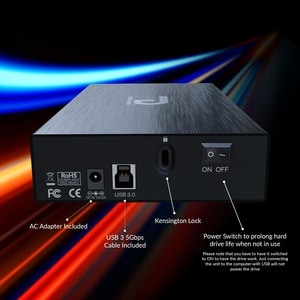 Fantom Drives 2TB External Hard Drive - GFORCE 3 Pro - 7200RPM, USB 3, Aluminum, Black, GF3B2000UP - 2TB 7200RPM External 