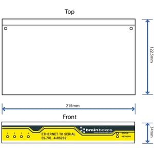 Brainboxes 4 Port RS232 Ethernet to Serial Adapter - Wall-mountable, DIN Rail Mountable - TAA Compliant