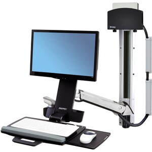 Ergotron StyleView 45-273-026 Multikomponenten-Halterung für Flachbildschirm, Tastatur, CPU - Poliertes Aluminium - Höhenv