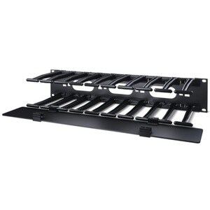 APC by Schneider Electric Horizontal Cable Manager - Cable Manager - Black - 2U Rack Height