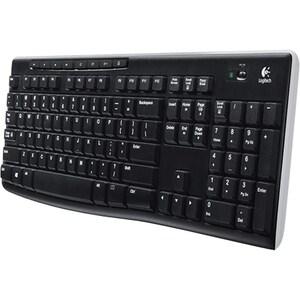 Logitech K270 Teclado - Sem fios Conectividade - USB Interface - RF - 10 m - 2.40 GHz - E-mail, Reprodução/Pausa, Controlo