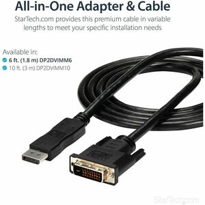 StarTech.com 1.8 m DisplayPort auf DVI Kabel, DisplayPort auf DVI Video Adapter Kabel 1080p, DisplayPort auf DVI-D Kabel S