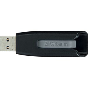 Verbatim 8GB Store 'n' Go V3 USB 3.0 Flash Drive - Gray - 8 GB - USB 3.2 (Gen 1) Type A - Gray, Black - Lifetime Warranty 